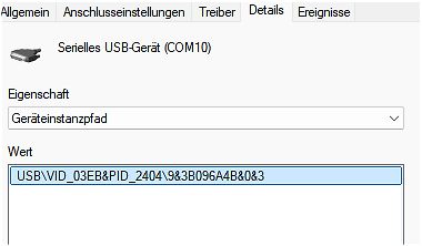 Windows Geräte-Details USB-Geräteinstanzpfad