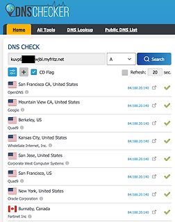 DNS Check Ergebnis für eine Domain
