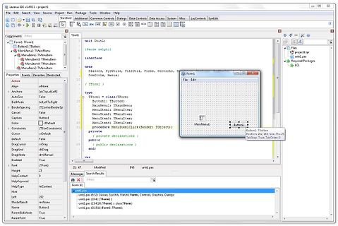 Screenshot einer Lazarus IDE Programmierumgebung