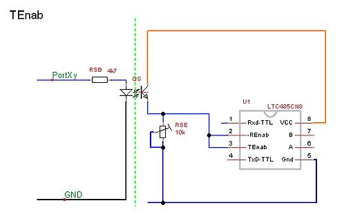 Schaltplan mit RS485-Transceiver