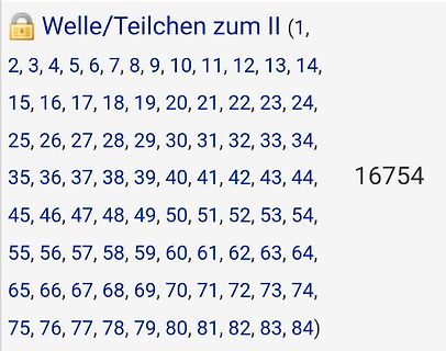 Liste von Zahlenwerten