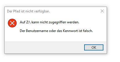 Windows Fehlermeldung Pfad nicht verfügbar