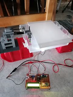 Elektronischer Aufbau mit Display und Messaufbau