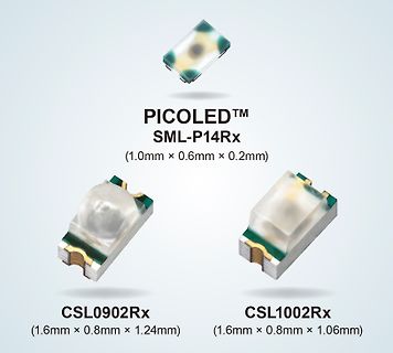 Produktabbildungen von PicoLED SML-P14Rx und CSL-Serien LEDs