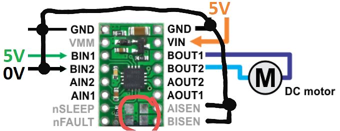Verdrahtung eines Motortreibers mit DC-Motor
