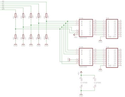 Schaltplan mit zwei 74HC238 Decodern