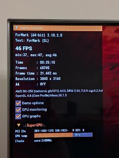 FurMark Benchmark Ergebnis auf Monitor