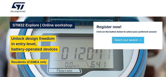 Werbebanner für STM32 Explore Online-Workshop