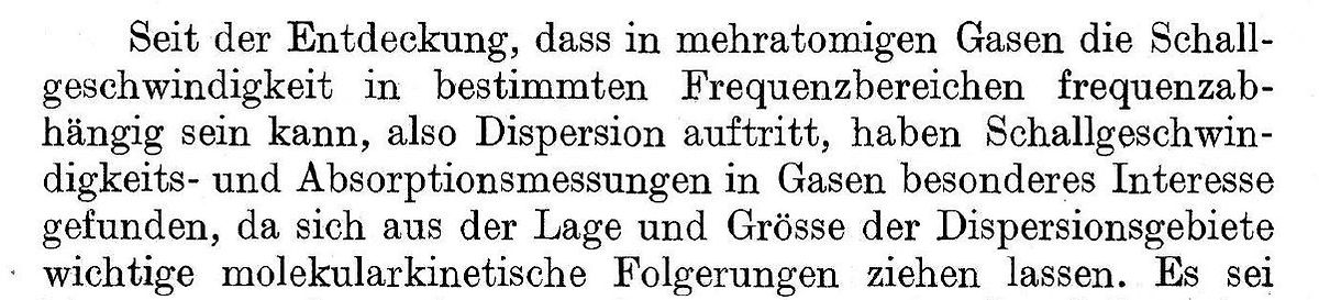 Deutscher Text über Schallgeschwindigkeit in Gasen