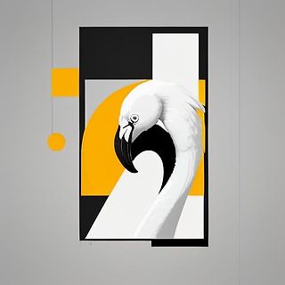 Grafische Illustration eines Flamingos