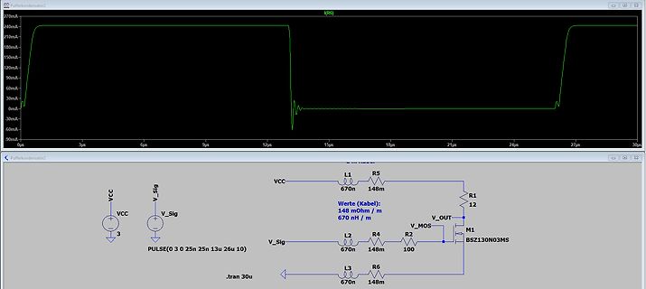 Simulation eines Schaltplans mit Oszillogramm