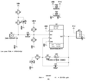 Schaltplan eines Mikrofonverstärkers