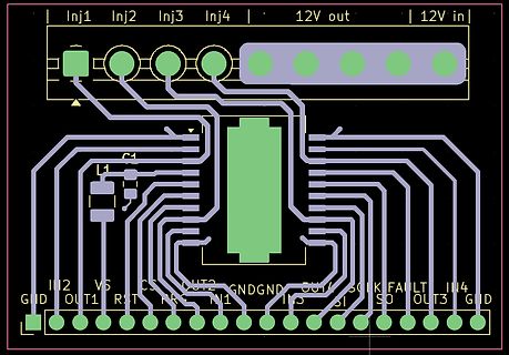 PCB-Layout einer Leiterplatte mit Anschlüssen