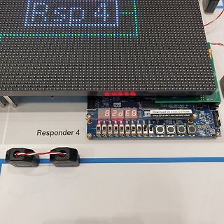 Elektronik-Aufbau mit LED-Matrix und DE1-SoC Board