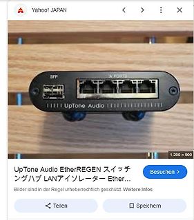 Screenshot eines Web-Suchergebnisses für UpTone Audio EtherREGEN