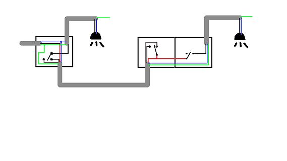 Schaltplan mit Schaltern und Lampen
