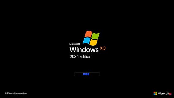 Parodie eines Windows XP Startbildschirms