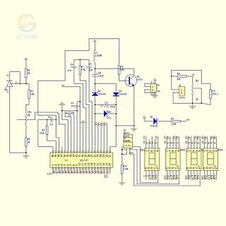 Schaltplan mit Mikrocontroller und 7-Segment-Anzeigen