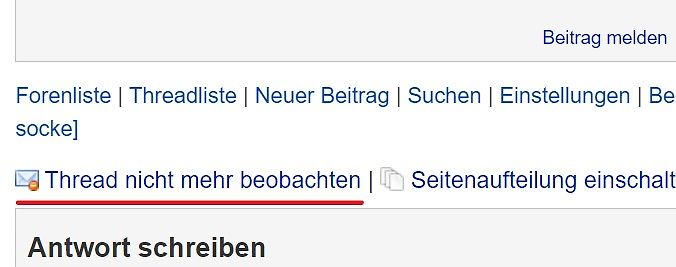 Ausschnitt einer Foren-Webseite
