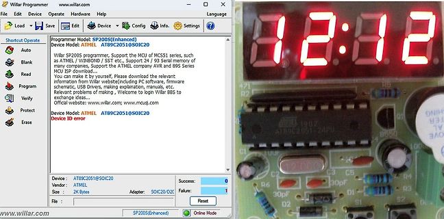 Programmierer Software und Mikrocontroller auf Leiterplatte