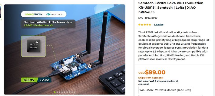 Produktseite Semtech LR2021 LoRa Plus Evaluation Kit