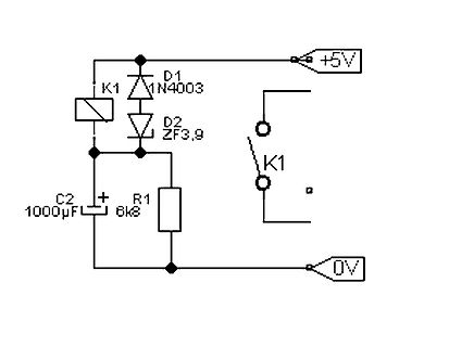 Schaltplan einer Gleichrichterbeschaltung mit Zener-Diode