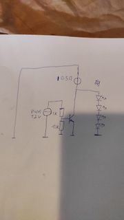 Handgezeichneter Schaltplan mit PWM-Steuerung und LEDs