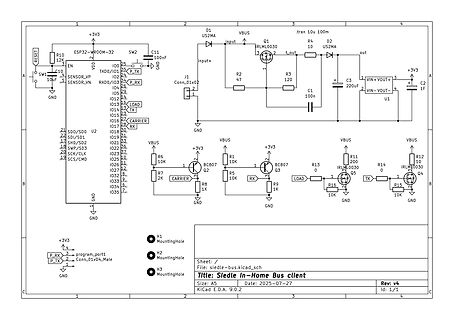 Schaltplan einer Elektronikschaltung mit ESP32