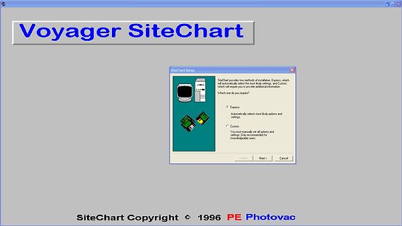 Software-Installationsfenster von Voyager SiteChart