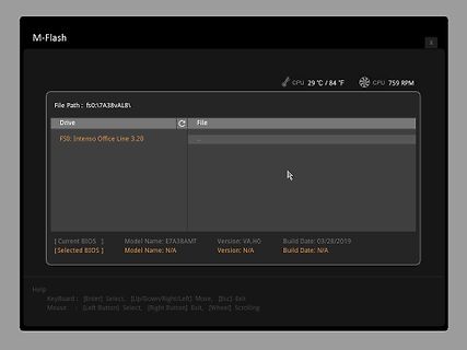 M-Flash Software Interface