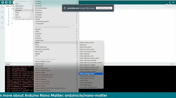 Screenshot der Arduino IDE mit Beispielskripten