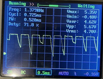Oszilloskop-Display mit Rechtecksignal
