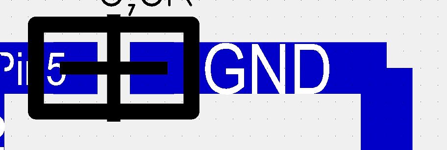 Ausschnitt eines PCB-Layouts mit Pin 5 und GND