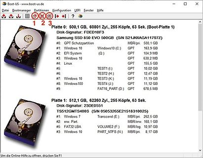Screenshot des Boot-US Partition-Tools