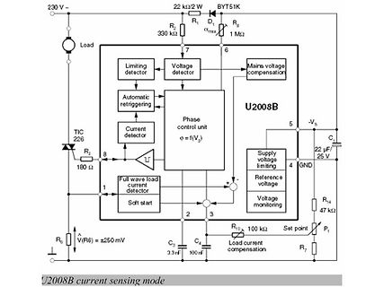 Schaltplan des U2008B in Current Sensing Mode