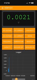 App-Screenshot eines digitalen Multimeters