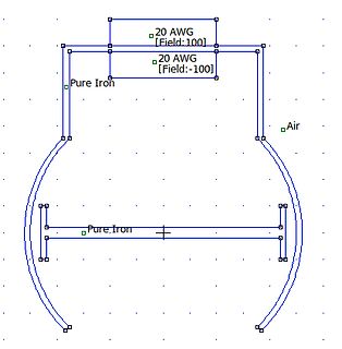 CAD-Modell eines elektromagnetischen Bauteils