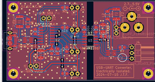 PCB-Layout eines USB-UART-Converters
