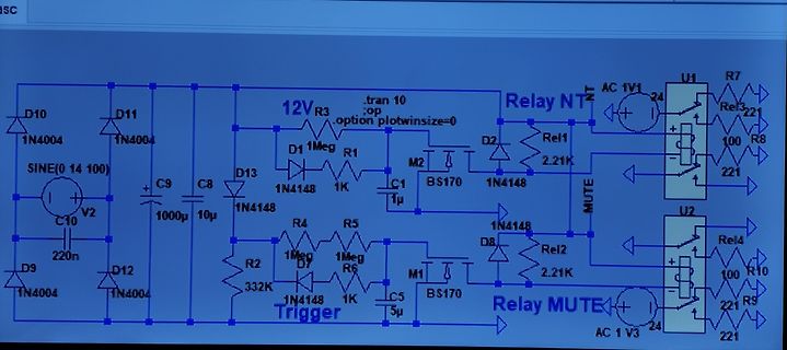 Schaltplan einer Elektronikschaltung mit Relais