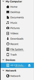 Dateimanager-Seitenleiste eines Computers