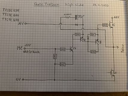 Handgezeichneter Schaltplan eines Gate-Treibers