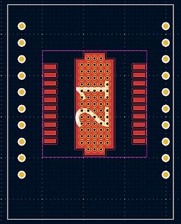 PCB-Layout eines Mikrochips oder IC-Gehäuses