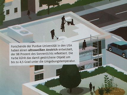 Illustration einer ultraweißen Farbe auf einem Gebäude