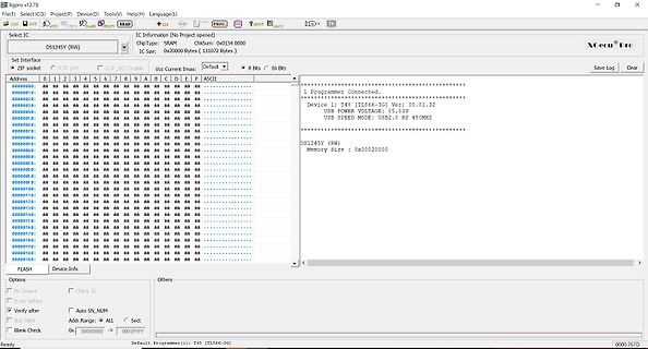 Software-Screenshot eines XGecu Pro Programmierers