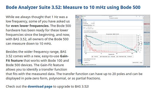 Ankündigung von Bode Analyzer Suite 3.52 Update
