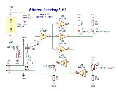 Schaltplan EMeter Lesekopf V1