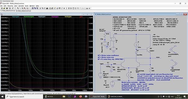 LTspice Simulation Schaltplan und Rauschstrom-Diagramm