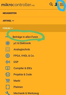 Menüstruktur der Webseite mikrocontroller.net