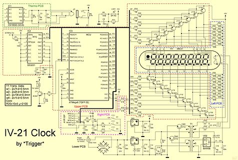 Schaltplan eines Mikrocontroller-basierten Systems mit zwei PCBs