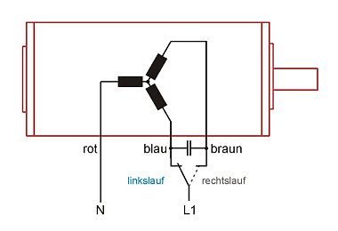 Schaltplan einer Motorwicklung